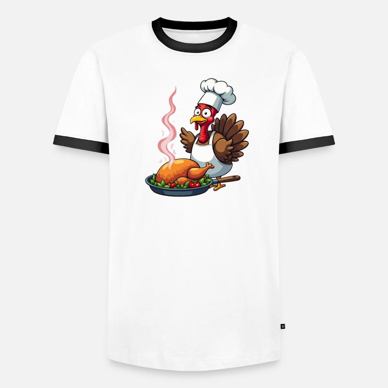 Cuisinier de dinde de Thanksgiving T-shirt contrasté Homme