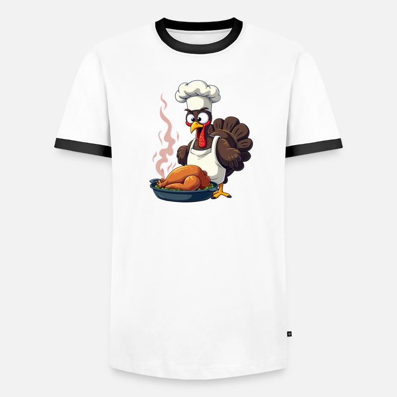 Cuisinier de dinde de Thanksgiving T-shirt contrasté Homme