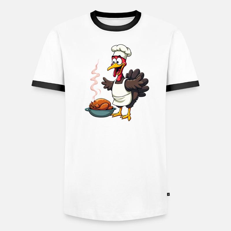 Cuisinier de dinde de Thanksgiving T-shirt contrasté Homme