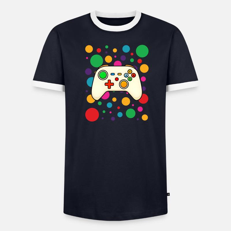 Colorburst Game Controller Men's Ringer Shirt