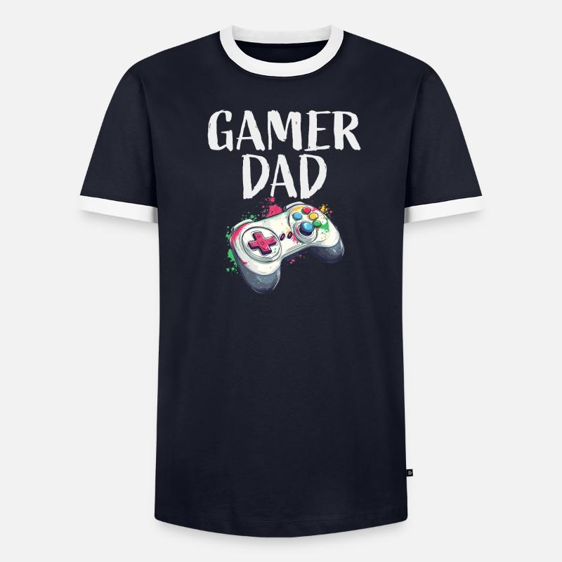 Gamer Dad Controller Splash - Männer Kontrast-T-Shirt - undefined
