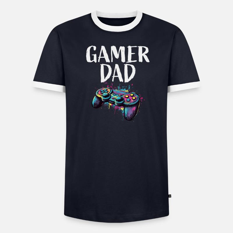 Gamer Dad Controller Farbexplosion - Männer Kontrast-T-Shirt - undefined