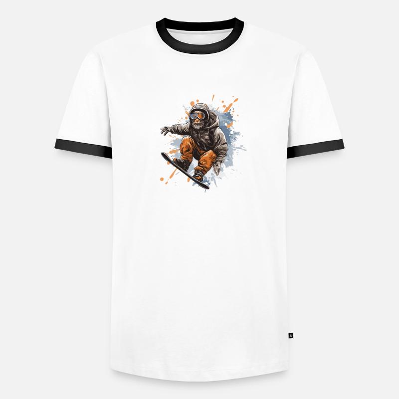 Affe Snowboard Männer Kontrast-T-Shirt