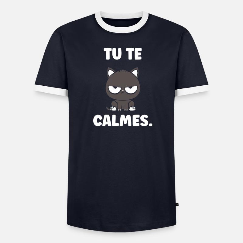 Grumpy Kitten: You calm down - Men's Ringer Shirt - undefined