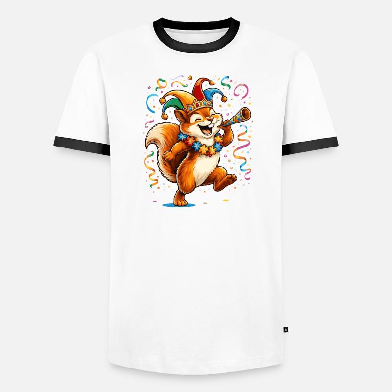 Écureuil de carnaval – Motif coloré de carnaval T-shirt contrasté Homme