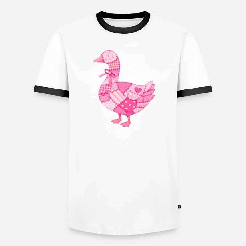 Patchwork Duck Pink Men's Ringer Shirt
