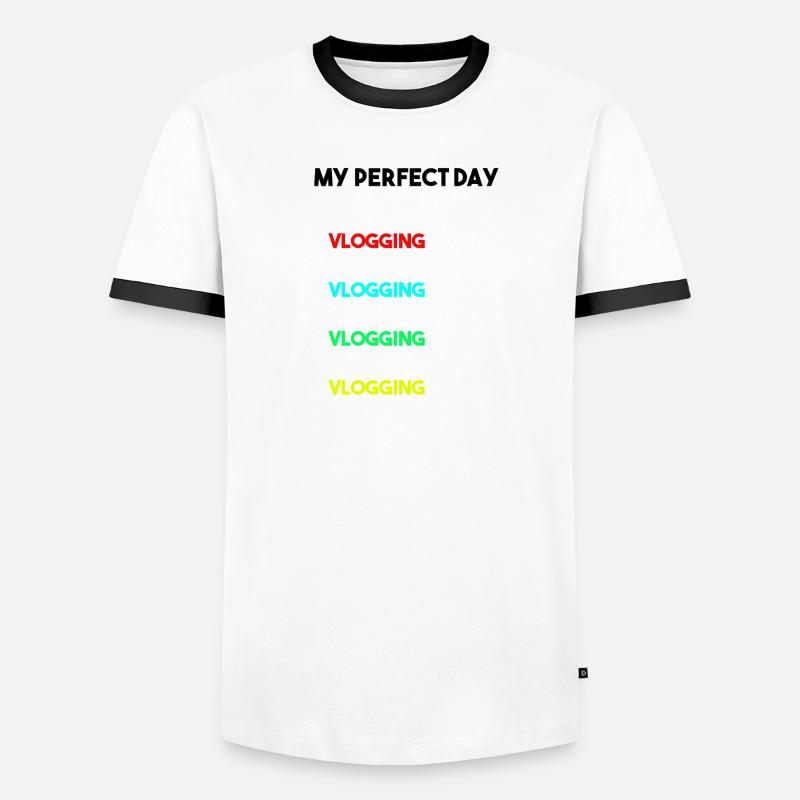 My Perfect Day Vlogging Schedule Creator Art Men's Ringer Shirt