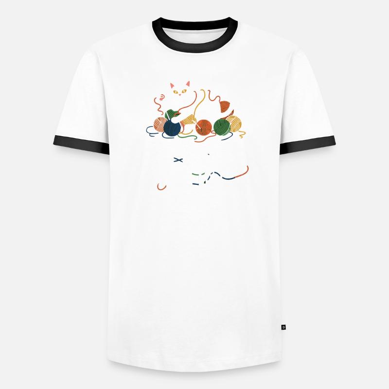 Le tricot arrive – Demandez à mon chat T-shirt contrasté Homme