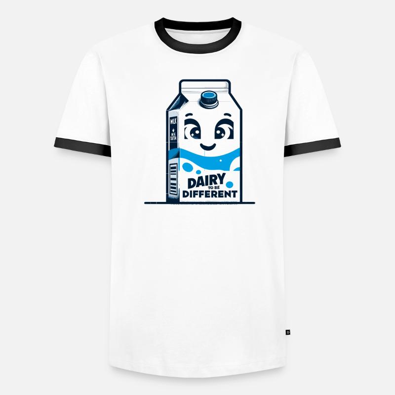 Milchkarton Gesicht – Anders Sein Männer Kontrast-T-Shirt