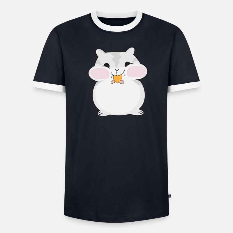 Dessin animé de hamster dodu mignon T-shirt contrasté Homme
