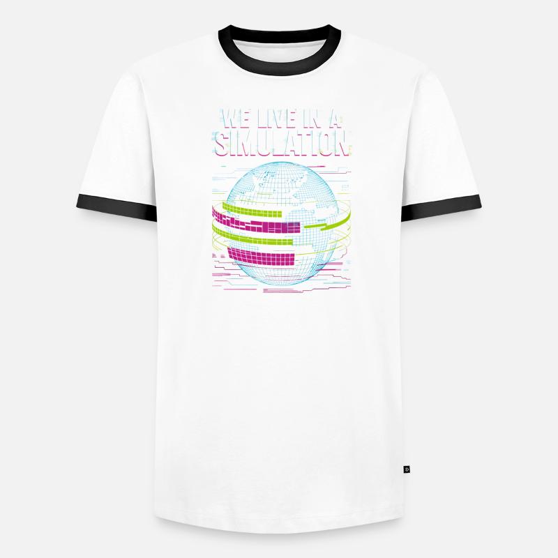 We live in a simulation Men's Ringer Shirt
