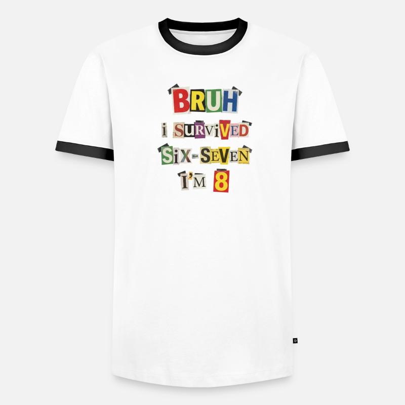 Bruh Survive 8 Collage de mèmes T-shirt contrasté Homme