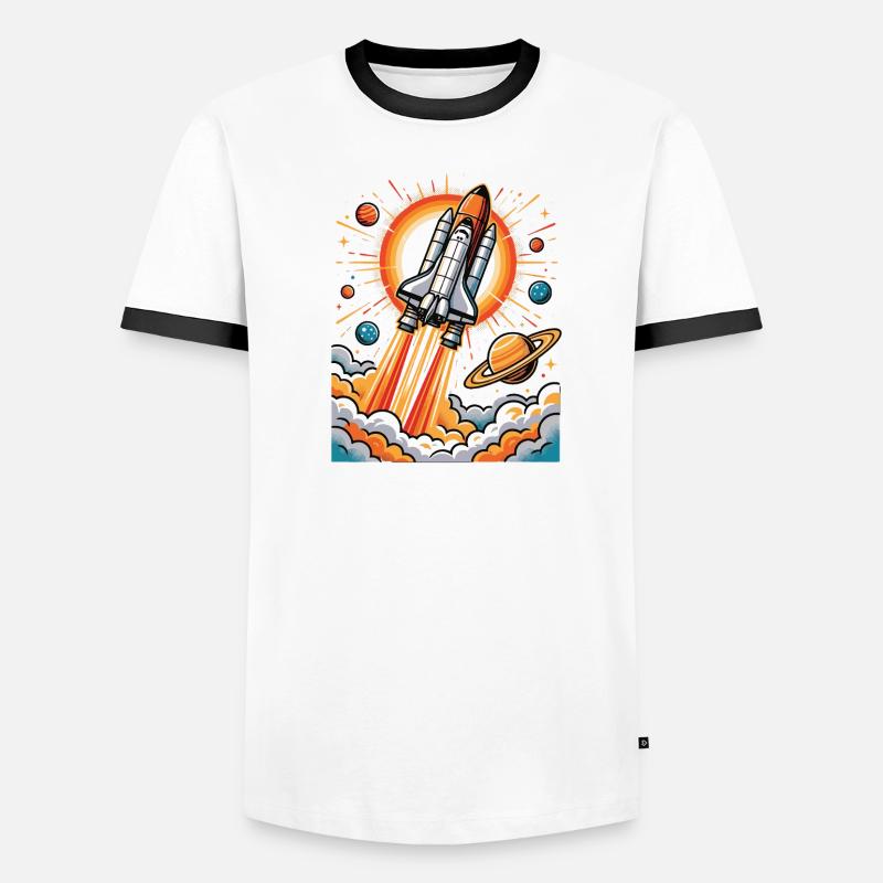 Explosion de fusée dans l’espace T-shirt contrasté Homme