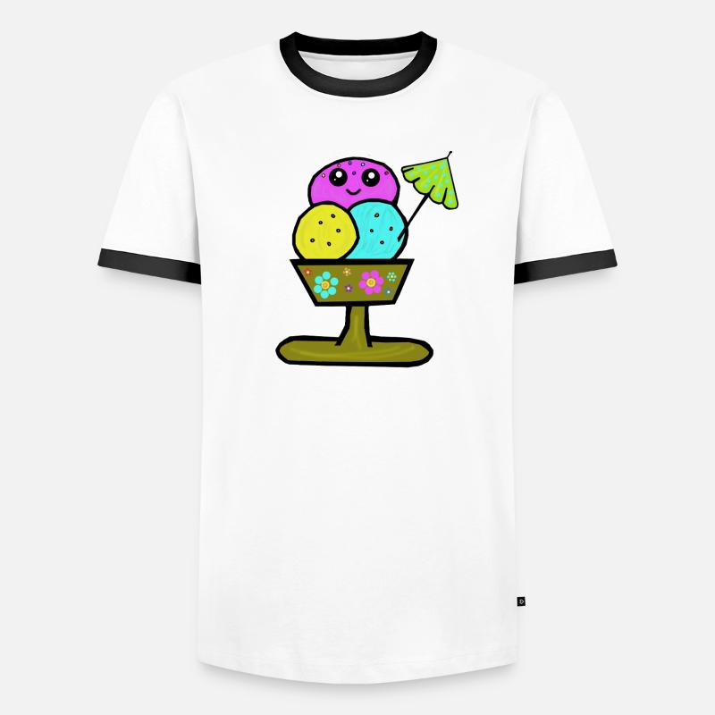 Bunter Eisbecher Eiscreme Eiskreme Eis Men's Ringer Shirt