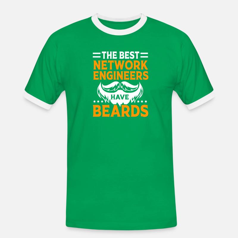 Network Computer Scientist Programmer Admin - Men's Ringer Shirt - kelly green/white