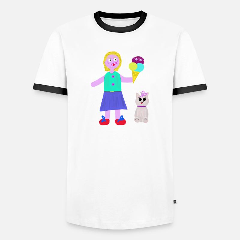 Eiscreme-Mädchen Eiscreme Eiswaffel Eis Men's Ringer Shirt