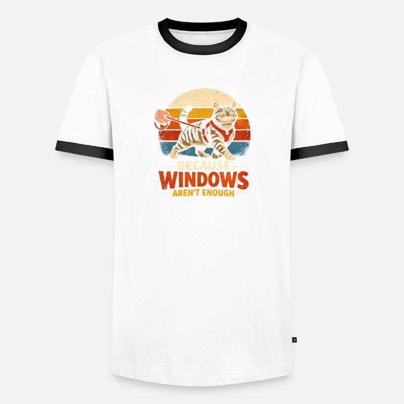 Windows are not enough | Cat on leash Men's Ringer Shirt