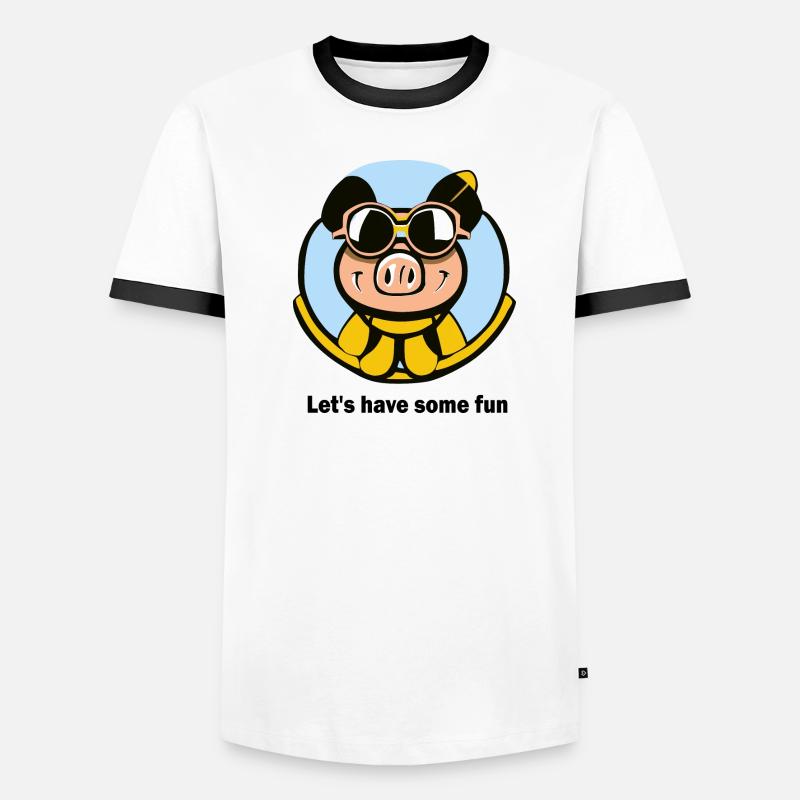 S’amuser avec le cochon T-shirt contrasté Homme