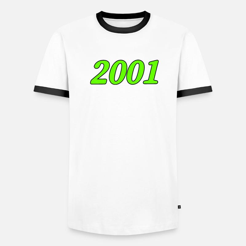 2001 Männer Kontrast-T-Shirt