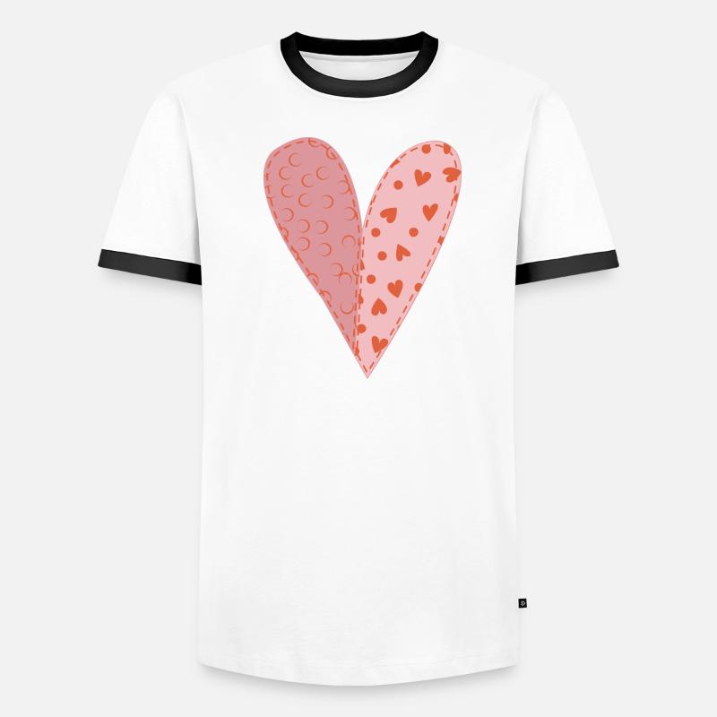Patchwork Herz Nr. 9 Männer Kontrast-T-Shirt