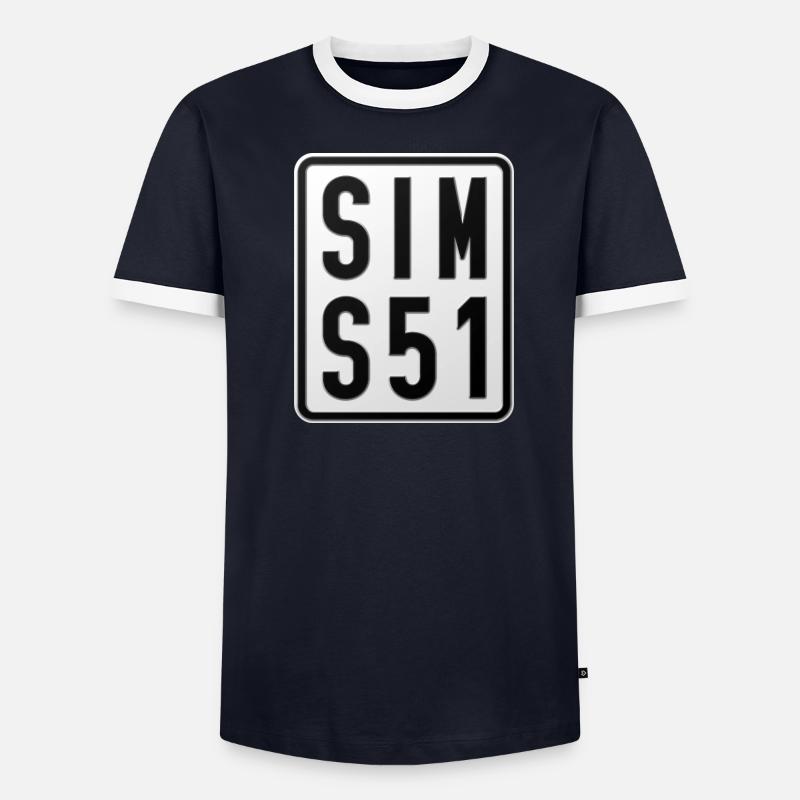 Simson S51 Moped Kennzeichen Männer Kontrast-T-Shirt
