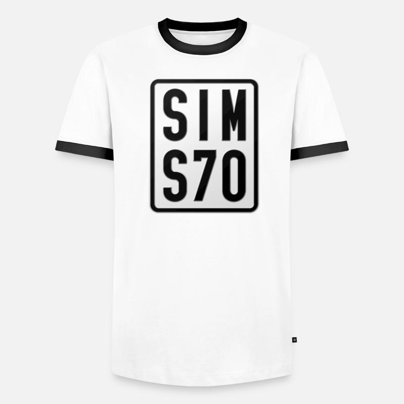 Simson S70 Moped Kennzeichen Männer Kontrast-T-Shirt