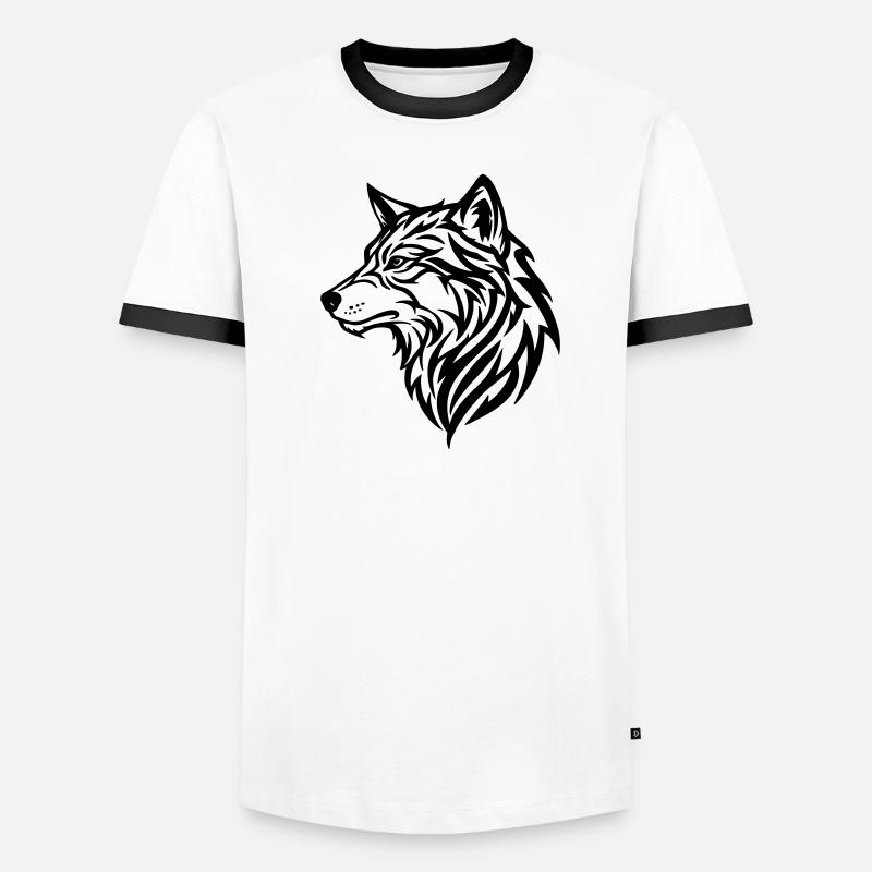 Wolf - Stammesstil Männer Kontrast-T-Shirt
