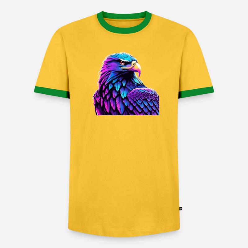 Glowing Eagle with Gradient - Men's Ringer Shirt - undefined