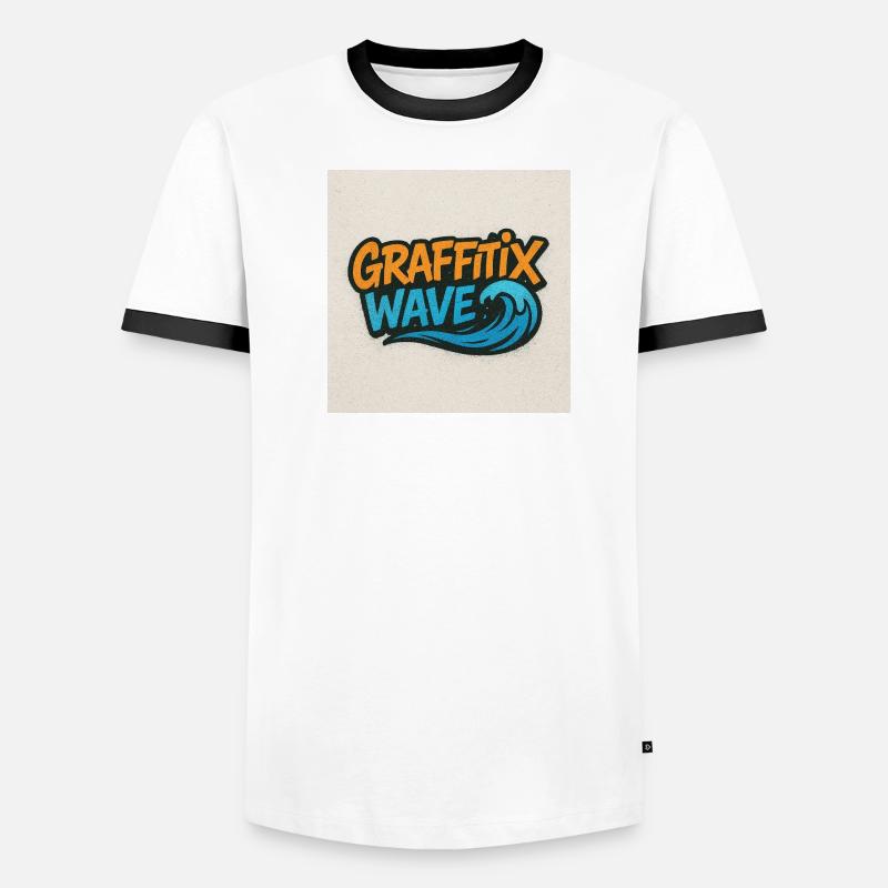 Graffitix Welle Graffiti Logo Männer Kontrast-T-Shirt