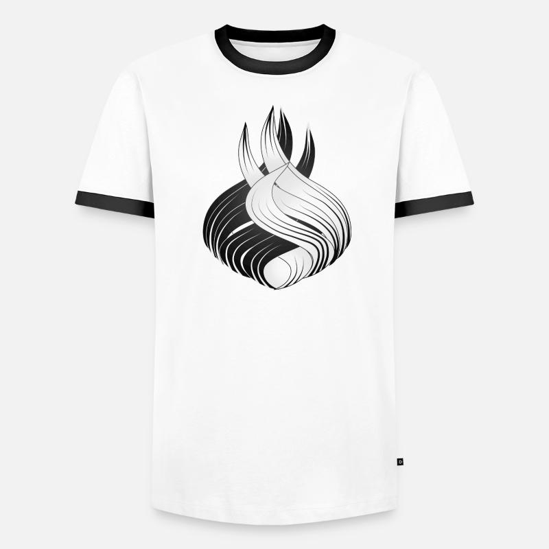 Abstrakte Formen – Dynamisches Schwarz-Weiß Design Männer Kontrast-T-Shirt