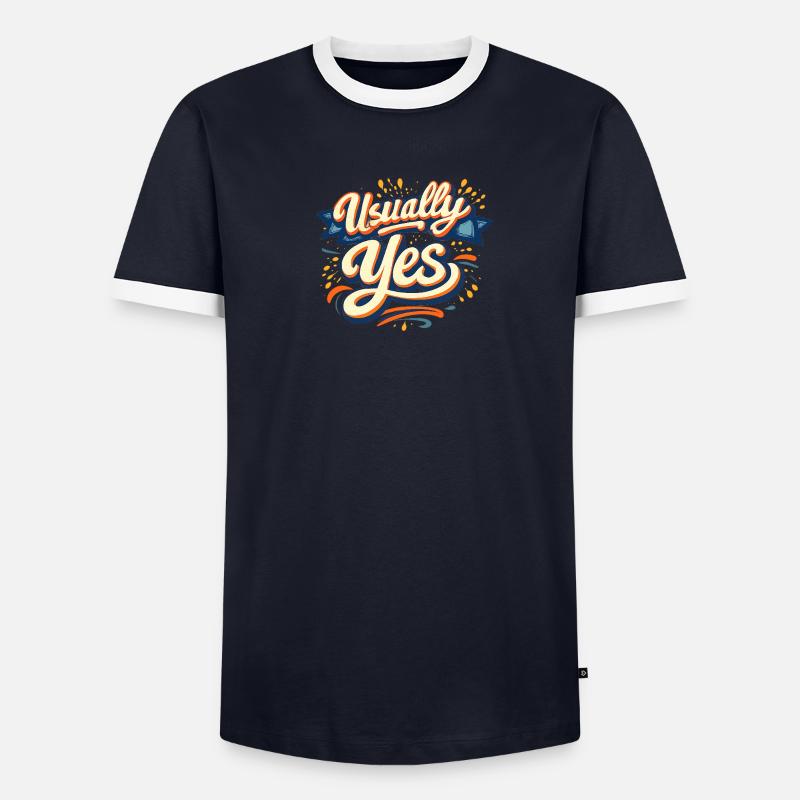 Usually Yes Retro Script T-shirt contrasté Homme