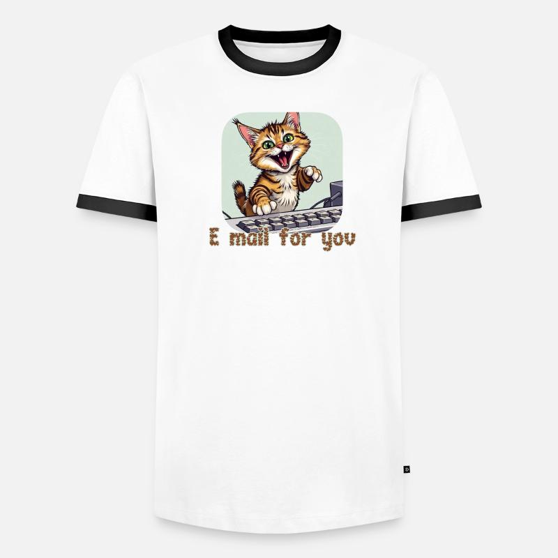Composition du chat : chaton par courrier sur le PC T-shirt contrasté Homme
