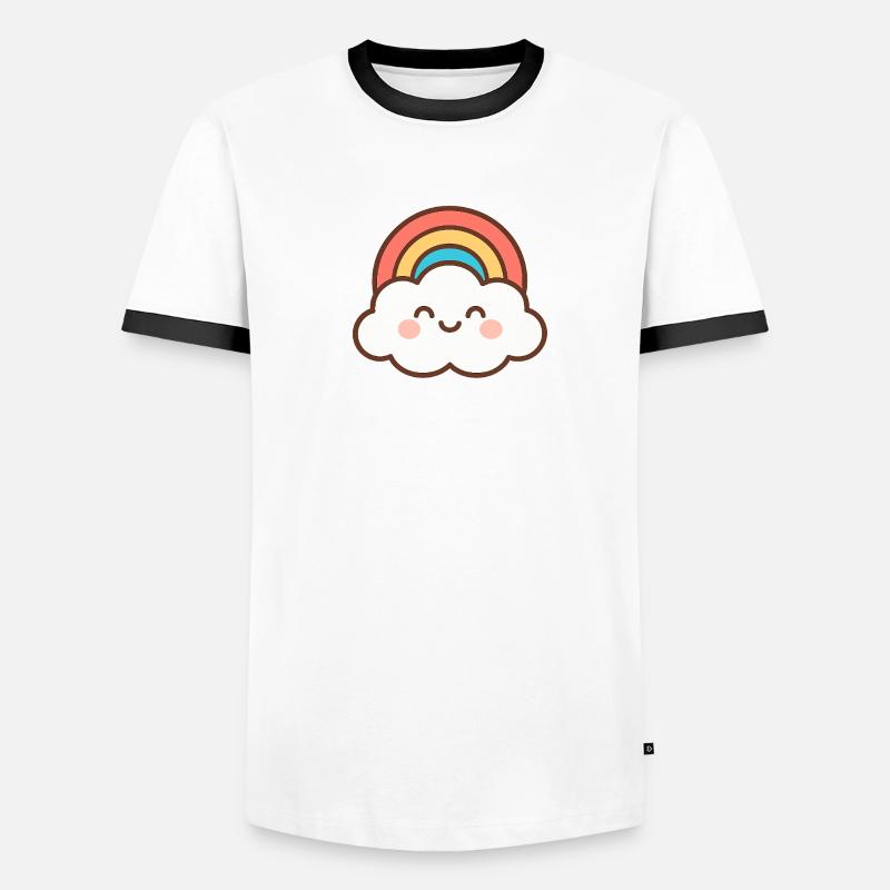 Cloud Smile Rainbow Men's Ringer Shirt
