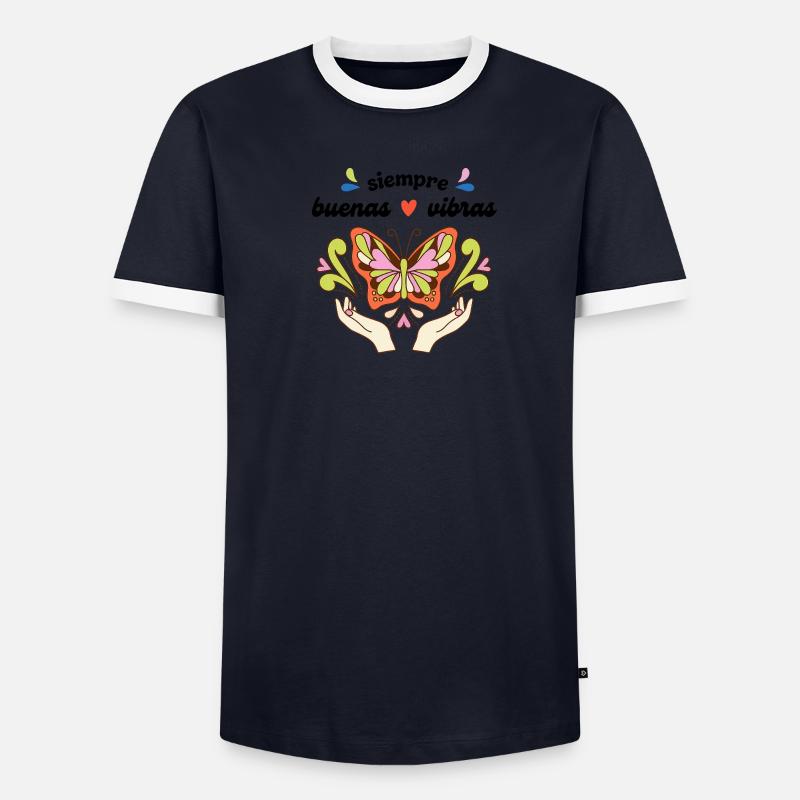 Immer – gute – Vibes Männer Kontrast-T-Shirt