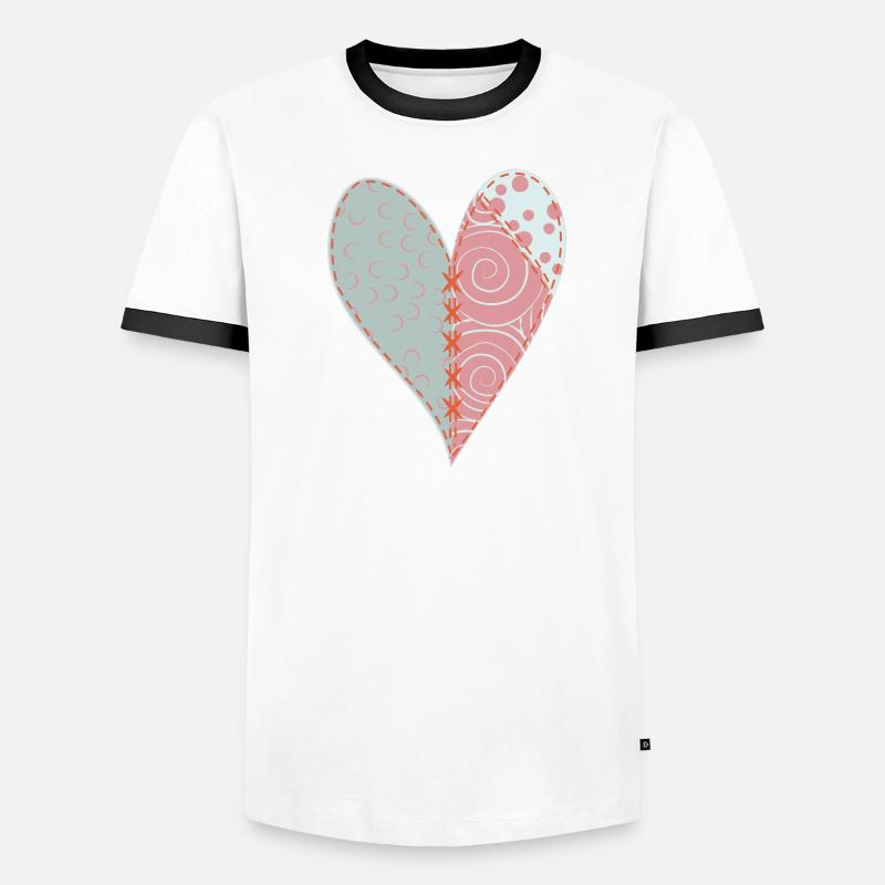 Patchwork Heart No3 Men's Ringer Shirt