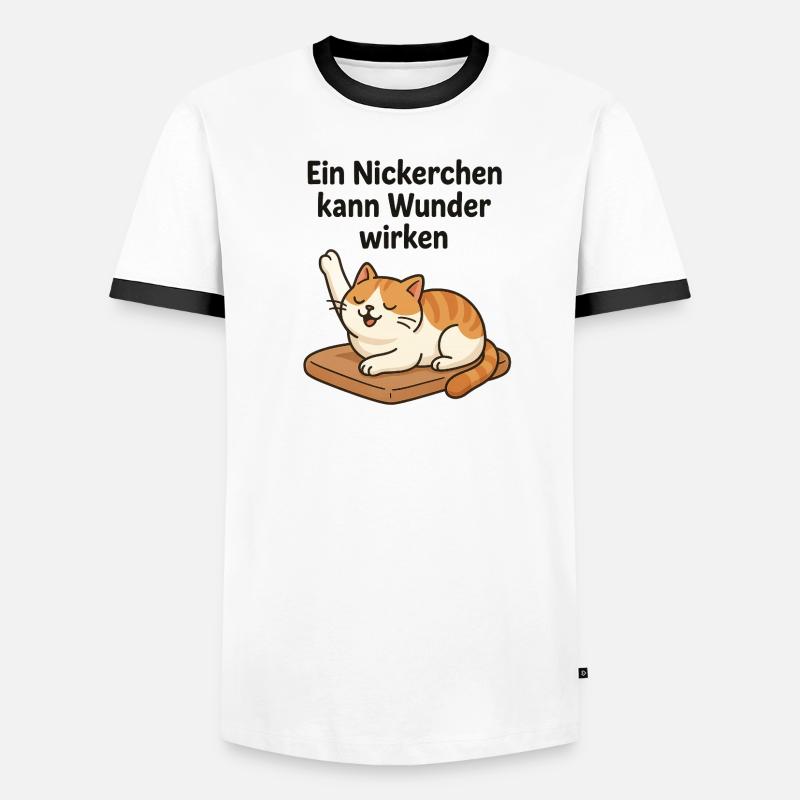 Drôle de sieste de chaton T-shirt contrasté Homme