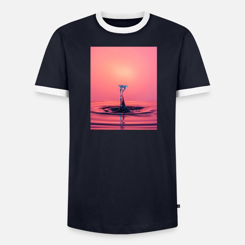 Flüssiger abstrakter Spritzer Männer Kontrast-T-Shirt