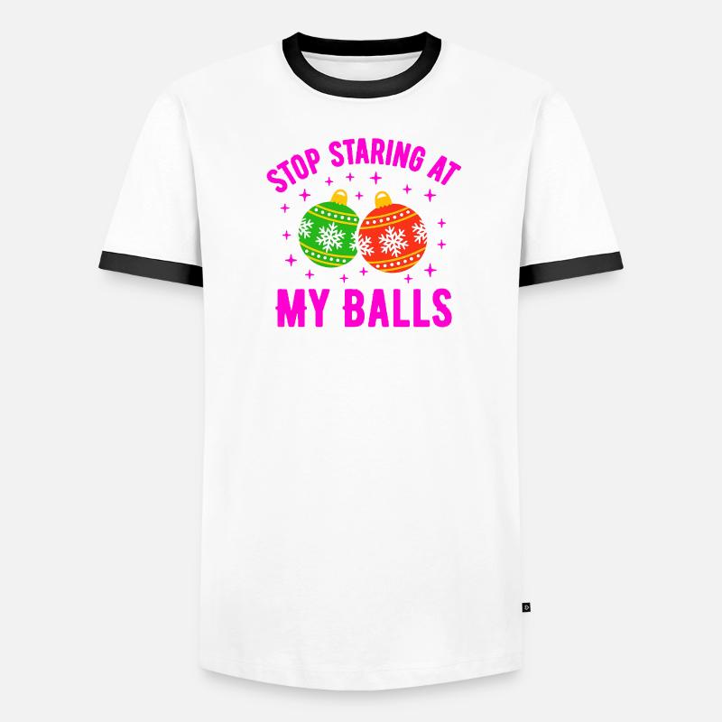 Arrête de fixer mes couilles T-shirt contrasté Homme