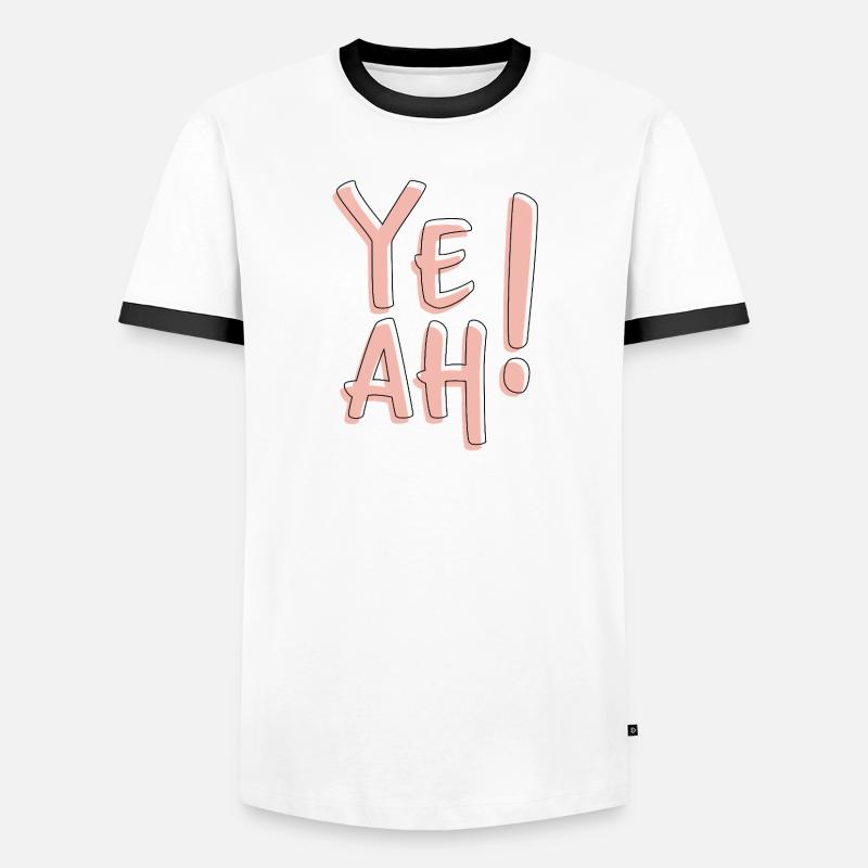 Yeah Bold Typography Fun Statement Aesthetic  Männer Kontrast-T-Shirt