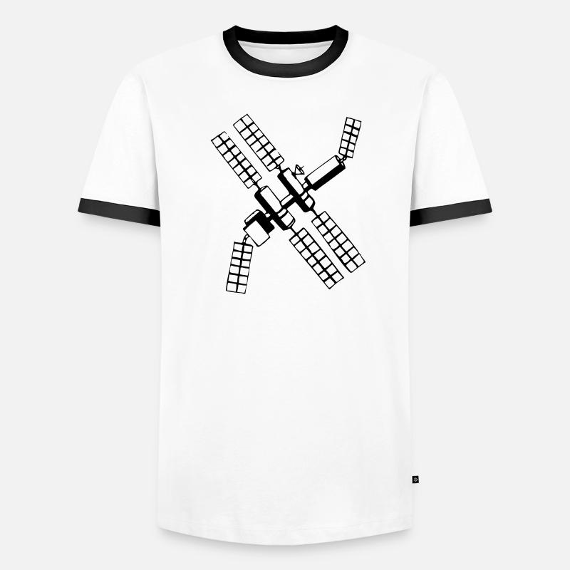 Großer Satellit Männer Kontrast-T-Shirt