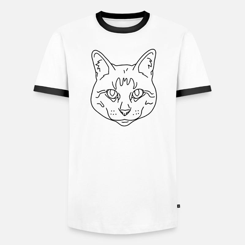 chat T-shirt contrasté Homme