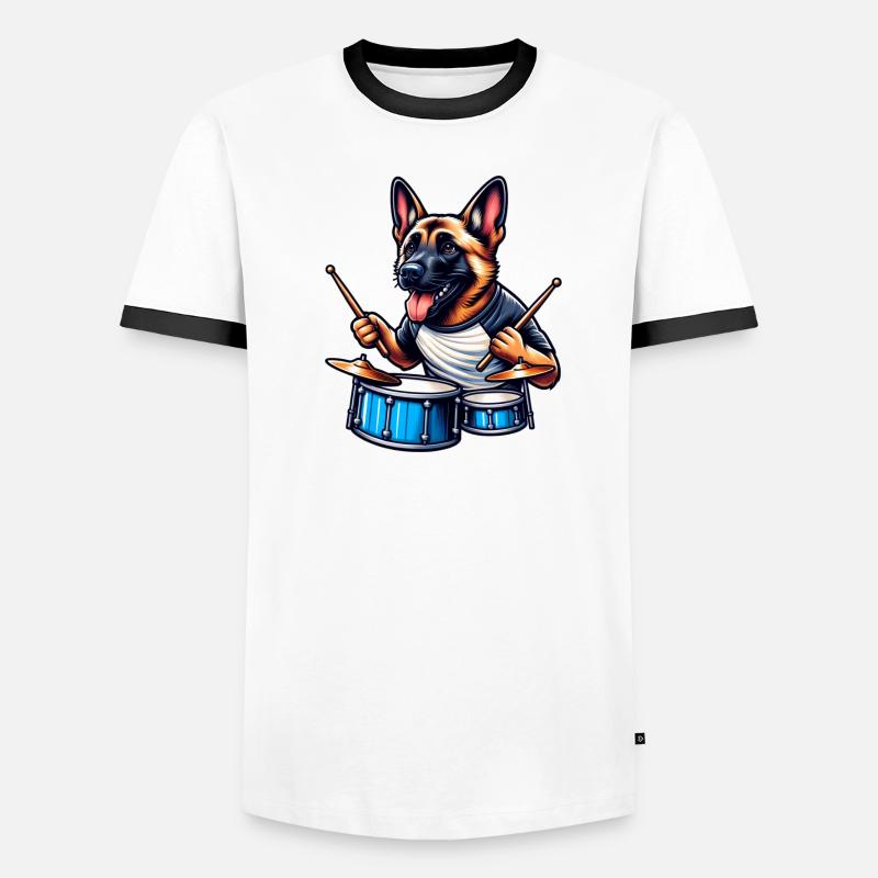 Conception de batteur Malinois cool T-shirt contrasté Homme
