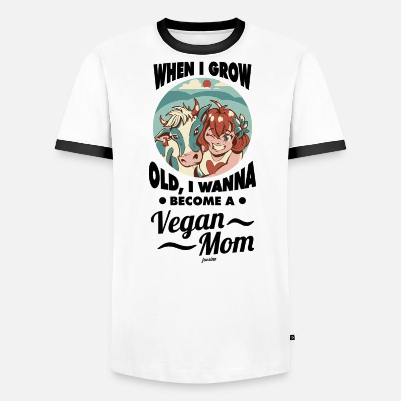 Mädchen wird Veganerin Männer Kontrast-T-Shirt