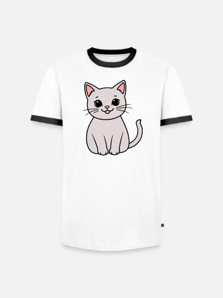 gray kitten - Men's Ringer Shirt -  - Front