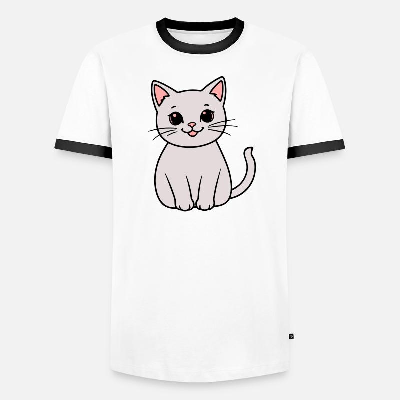 gray kitten Men's Ringer Shirt