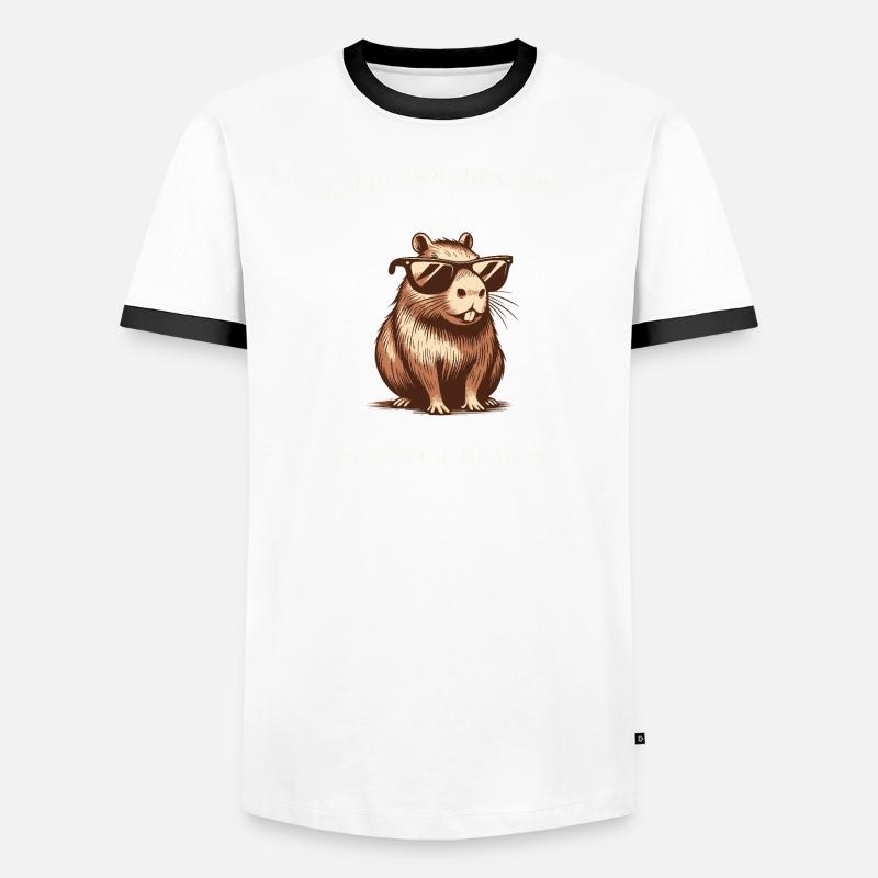 Capybara Keep Cool Be Capy – Art minimaliste T-shirt contrasté Homme