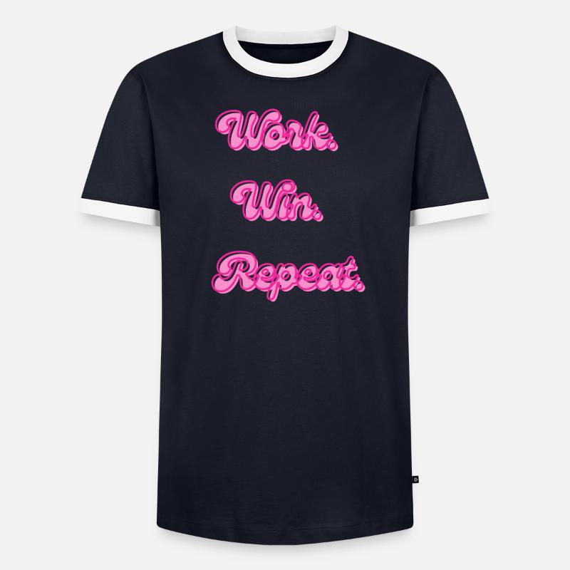 Work Win Repeats Retro Neon - Men's Ringer Shirt - undefined