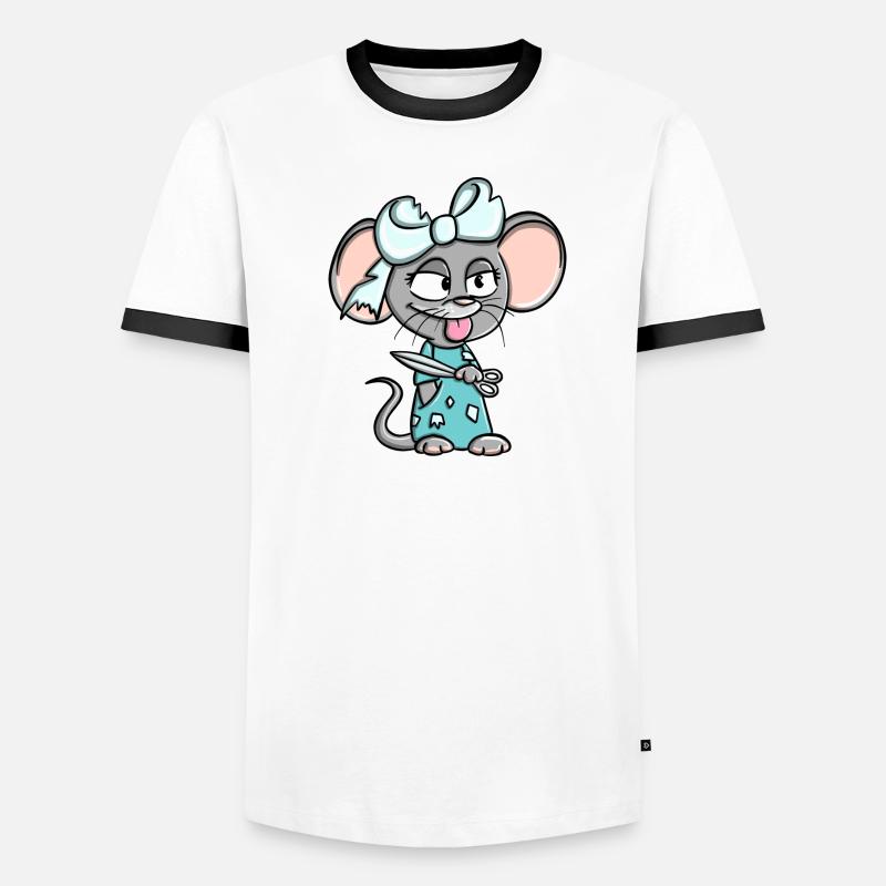 Déclaration de conception de souris effrontée Susi Schnipp Schnapp T-shirt contrasté Homme
