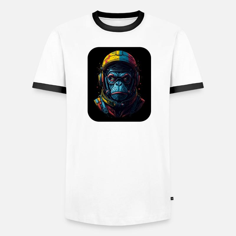 Space Monkey | Combinaison spatiale APE | Voyage spatial de singe T-shirt contrasté Homme