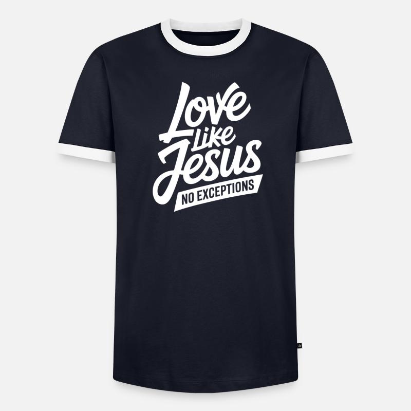L’amour comme Jésus sans exception Chrétien T-shirt contrasté Homme